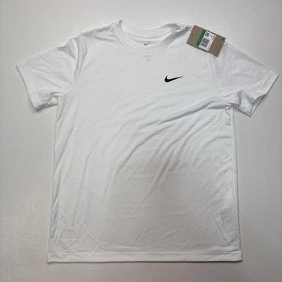 Camisa Nike Juvenil XL Blanca Dri-FIT Entrenamiento Manga Corta Cuello Redondo FZ5198-100 Foto 1 de 4