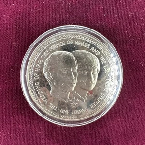 1981 Isle of Man 1 One Crown - Wedding of Charles & Diana - Picture 1 of 2