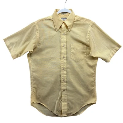 Vintage Sero The Barn Shirt Mens Large Yellow Short Sleeve Button Down 60s - Image 1 of 4