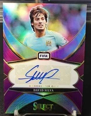 2024-25 Panini Select David Silva Purple Refractor Manchester City 28/49 - Image 1 of 2