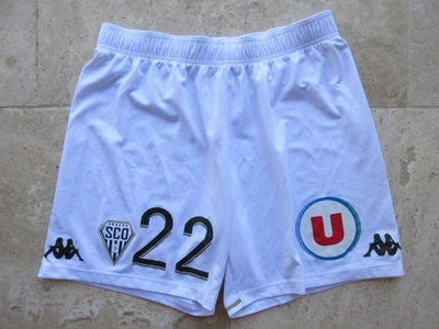 Short football SCO ANGERS porté n°22 KAPPA Ligue 1 blanc KOMBAT SYSTEM XL - Photo 1/4