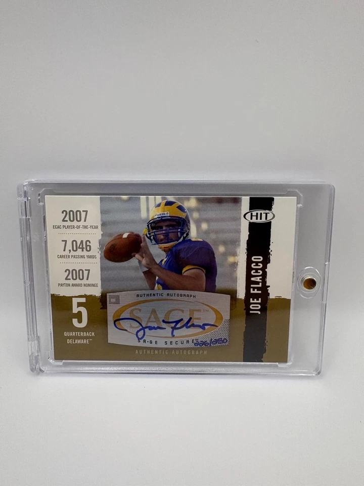 Sage Hit 2008 - Autógrafos Joe Flacco #A5 dorado/250 (AU, RC) Foto 1 de 2