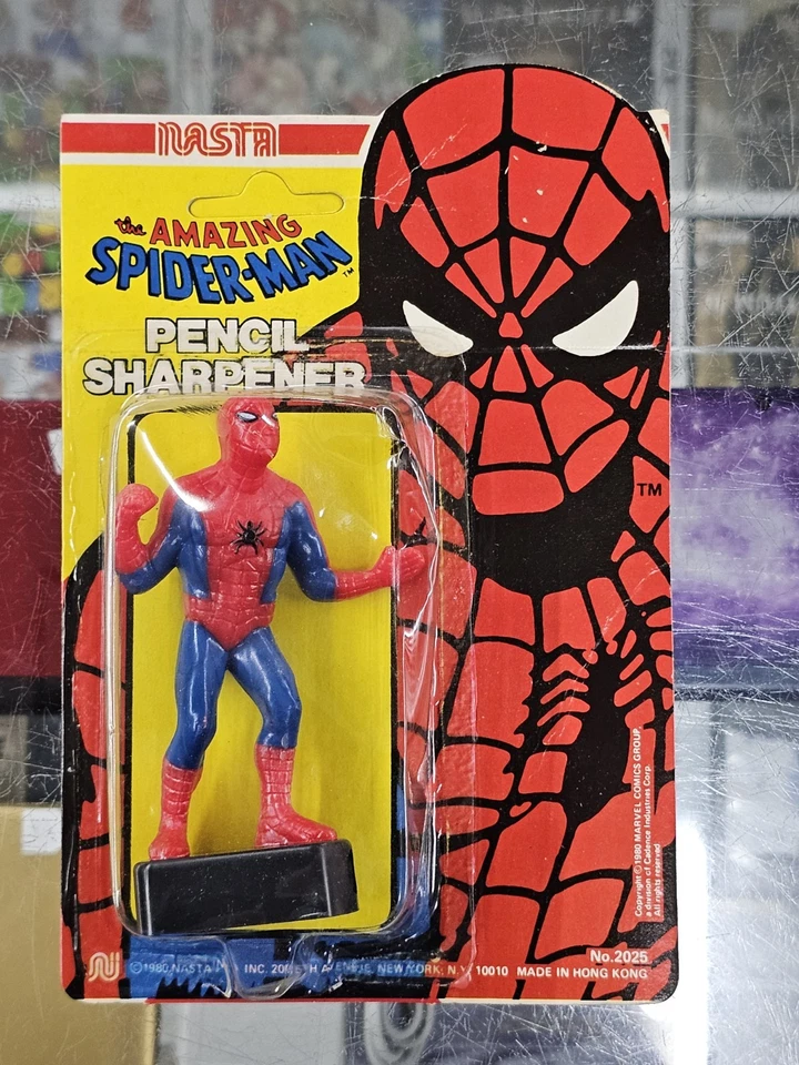 Figura sacapuntas vintage 1980 Nasta The Amazing Spider Man Marvel LEER Foto 1 de 4