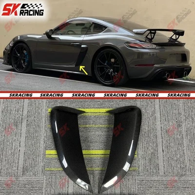 Se adapta a Porsche 718 982 Boxster Cayman 2017-24 fibra de carbono GT4 moldura de ventilación lateral Foto 1 de 4