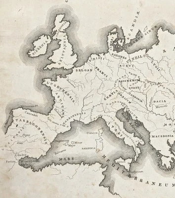 Mapa 1822 ANTIGUA EUROPA ORIGINAL (10x8,5) Luke Drury DACIA - BRITTANNIA Foto 1 de 3