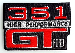Blue Oval 351 GT High Performance logo embroidered cloth patch F020404 - Picture 1 of 2