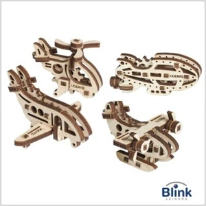 UGEARS - Wooden 3D Puzzle U-Fidgets Aircraft x 4 - Picture 1 of 2