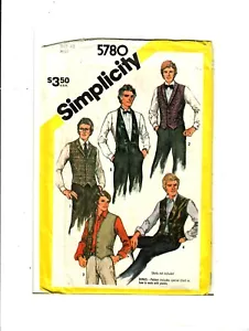 Simplicity 5780 Vintage Sewing Pattern men's Lined Vest Size 42 Chest Uncut FF - Picture 1 of 2