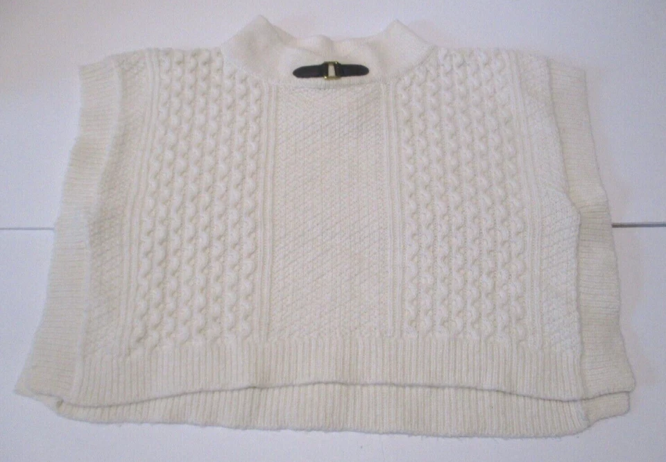 TODDLER GIRLS JANIE AND JACK COUNTRYSIDE RIDE IVORY CABLE CAPE SWEATER 12-18 MON - Image 1 of 1