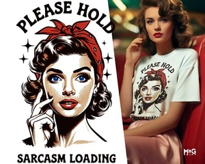 Funny Sarcasm Loading T-shirt Retro 50s Women Shirt Adult Humour Gifts for Her - Picture 1 of 8