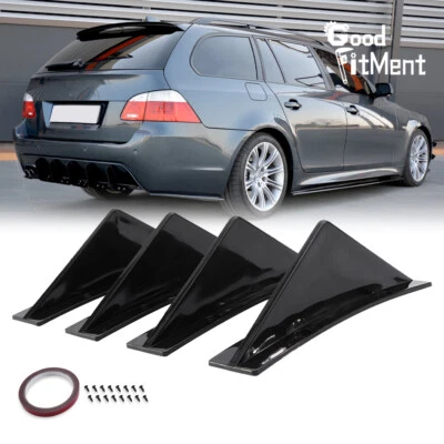 4x Heckstoßstange Diffusor Haifischflosse Spoiler Gebogene Form für 5er E39 E60 - Bild 1 von 4