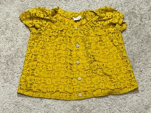 Dandelion Wishes Girls Shirt Size Large Yellow Lace Buttons Lined Classic - Picture 1 of 9