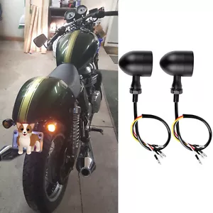 Luz ámbar LED de giro negra para motocicleta Bullet para Triumph Thruxton 900 - Imagen 1 de 12