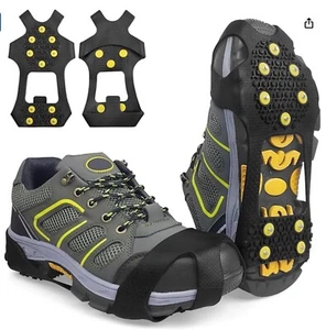 10 Studs Ice Climbing Crampons Snow Grips Anti Slip Shoe Boot Cleats Spikes NEW - Picture 1 of 5