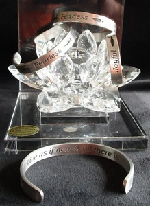 Inspirierendes Silberarmband - "Fröhlich/Furchtlos/Liebend/Lebendig" Armreif Armband - Bild 1 von 2