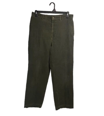 Calça de veludo vintage Haggar 34x28,50 verde algodão grunge Y2K vovô reta - Imagem 1 de 3