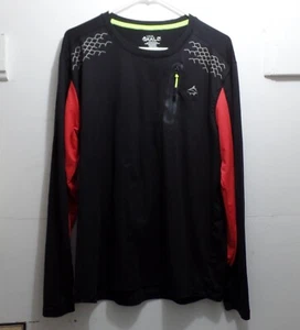 Loco Skailz Men's Performance Fishing Shirt Long Sleeve Black/Red Medium - Picture 1 of 6