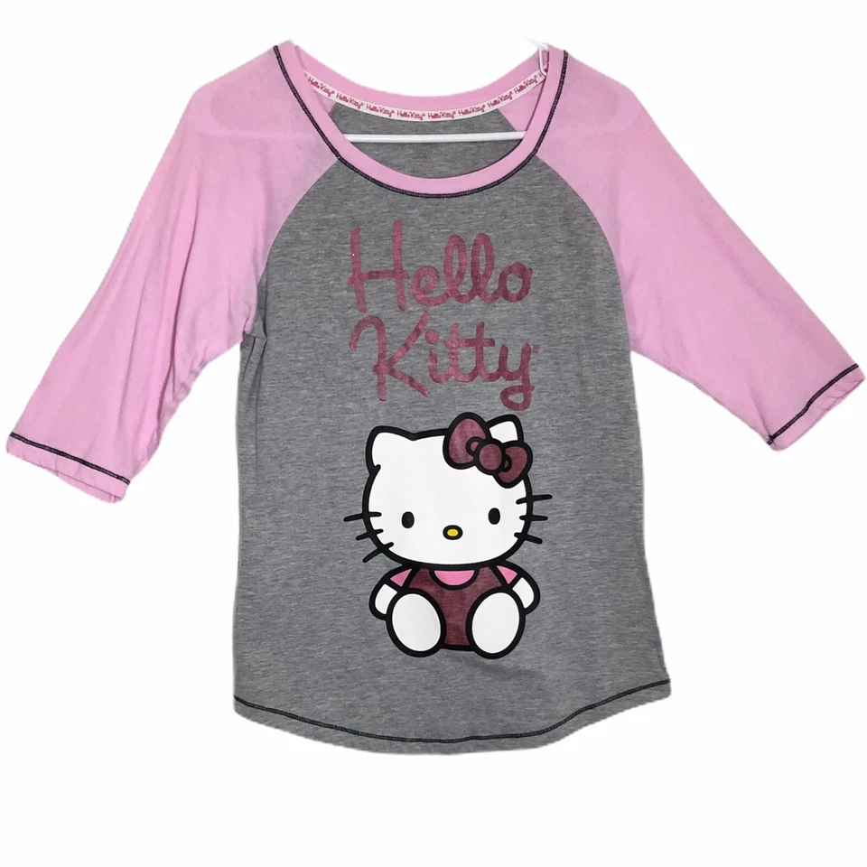 Hello Kitty Kids Youth 3/4 Sleeves Pink Gray Sleepwear - Image 1 of 4