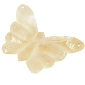 2 5/8" BUTTERFLY GENUINE OYSTER MOTHER OF PEARL SHELL CAB bead - Picture 1 of 2
