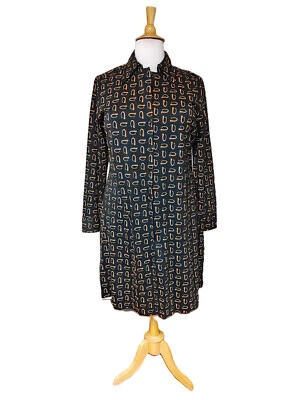 J. PETERMAN Blue Print Long Sleeves Shirt Dress-20 - Image 1 of 2