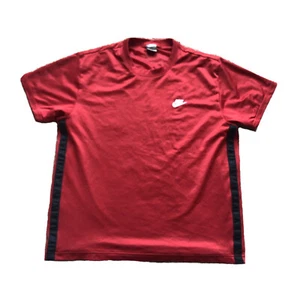 Vintage Nike Running Basketball Cross Fit Red Striped Tee Shirt Mens Size XL - Imagen 1 de 12