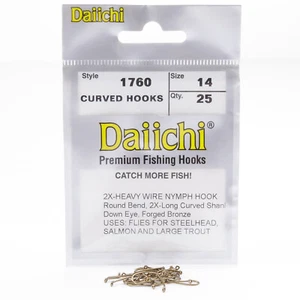 Daiichi 1760 Nymph Hooks - 25 Pack - All Sizes - Free Shipping Options - Picture 1 of 10