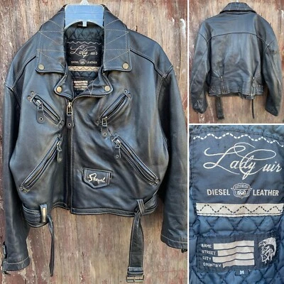 Lady Cuir Diesel Cuero Marrón Cuero Moto Chaqueta Motociclista Moto Talla M Foto 1 de 4