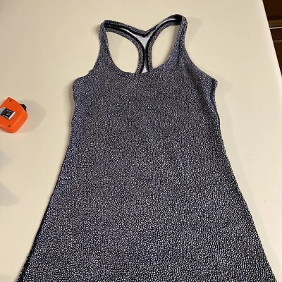 Camiseta sin mangas Lululemon Racetrack estampado blanco y negro XS espalda deportiva Foto 1 de 4