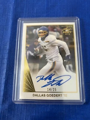 2018 Leaf Ultimate Draft #d /25 Dallas Goedert Auto Autograph Gold SP Rookie RC  - Image 1 of 2