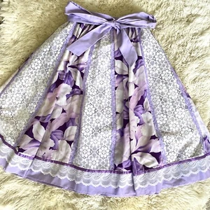 Vintage 70s Carefree Fashions Patchwork Skirt Floral Boho Hippie Prairie Lace - Picture 1 of 10