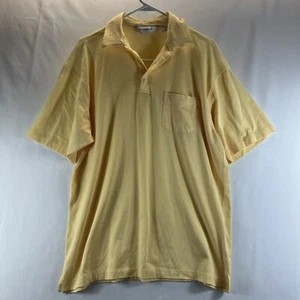 Knightsbridge Vintage Yellow Short Sleeve Collared Polo Shirt Men's Size Large - Picture 1 of 16