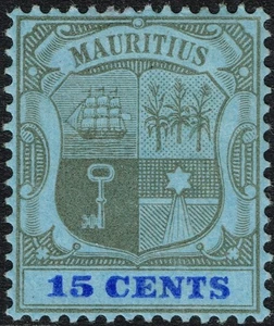 SG 150 MAURITIUS 1905 – 15c BLACK & BLUE/BLUE – MOUNTED MINT - Picture 1 of 2