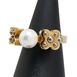 LOUIS VUITTON Charmy Pearl Ring Ring #S M75481 Women 【Used】 - Picture 1 of 9