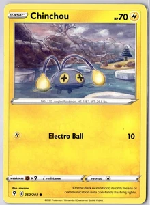 Chinchou 052/203 Non Holo Common Evolving Skies Pokemon TCG Card LP - Picture 1 of 2