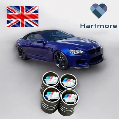 BMW Dust Caps BMW Tyre Valve Caps M Sport Silver Chrome 1, 2, 3, 4, 5, 6 Series - Image 1 of 4