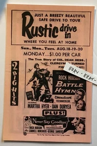 PUBLICITÉ RARE DÉBUT RUSTIQUE DRIVE-IN CINÉMA NORVELT PA. COMTÉ DE WESTMORELAND NEUF - Photo 1 sur 1