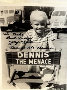 Denise The Menace Jay North signiertes Foto personalisiert an Mike  - Bild 1 von 4