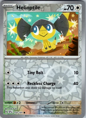 Helioptile Reverse Holo 154/191 SV08: Surging Sparks Common - NM - Image 1 of 2
