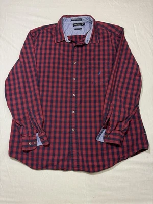 Nautica Shirt Collared Plaid Long Sleeve Flip Cuff Button Up Mens Size XXL - Image 1 of 4