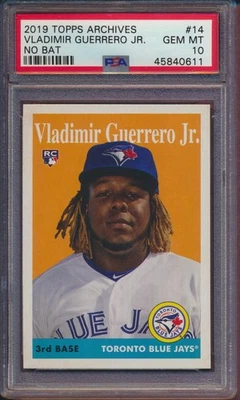 VLADIMIR GUERRERO JR 2019 Topps Archives No Bat #14 PSA 10 RC TORONTO BLUE JAYS - Image 1 of 2