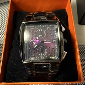 Reloj cronógrafo SEIKO WIRED esfera púrpura acero inoxidable 10 ATM probado - Imagen 1 de 6