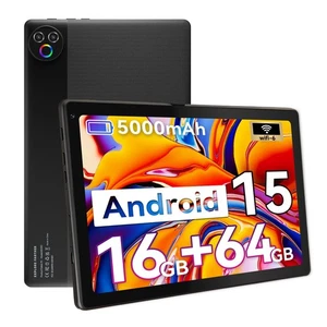 Tablet 10.1 inch Android 15 Tablet 16+64GB RAM Quad Core 1280×800 IPS WIFI HD - Picture 1 of 8