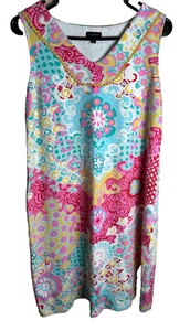 Abito donna Talbots colorato a tubino senza maniche pull on. taglia media - Foto 1 di 4