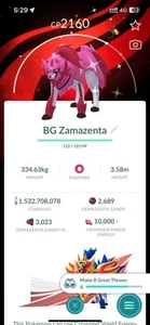 ✨ Zamazenta Brillante con Fondo Especial Rojo Global Go Fest ✨ Pokemon Go ☑️ - Imagen 1 de 1