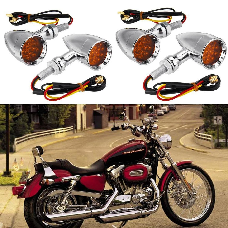 4x Luces LED de giro ámbar para Harley Sportster XL 883 1000 1200 para motocicleta Foto 1 de 4