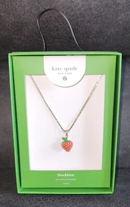 NEW NWT Strawberry Charm Tennis Necklace Kate Spade New York x Target Gold Tone - Picture 1 of 4