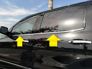 Polished Stainless Steel Window Sills Trims for 2014-2018 Chevy Silverado 1500 C - Picture 1 of 7