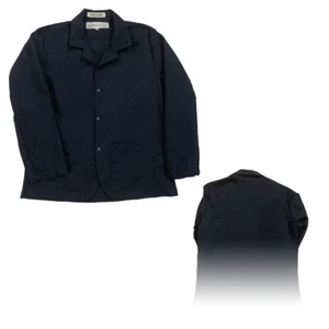 Regent Gripper Front Spun Polyester 2 Pocket Lapel Coat Navy Blue - Picture 1 of 8