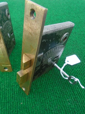 ONE SARGENT #5234 MORTISE LOCK with KEY - CIRCA 1900 FACEPLATE 5 1/2" (18577) Cover