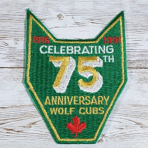 Parche Wolf Cubs Celebrando 75 Aniversario 1916 a 1991 Canadá - Imagen 1 de 2